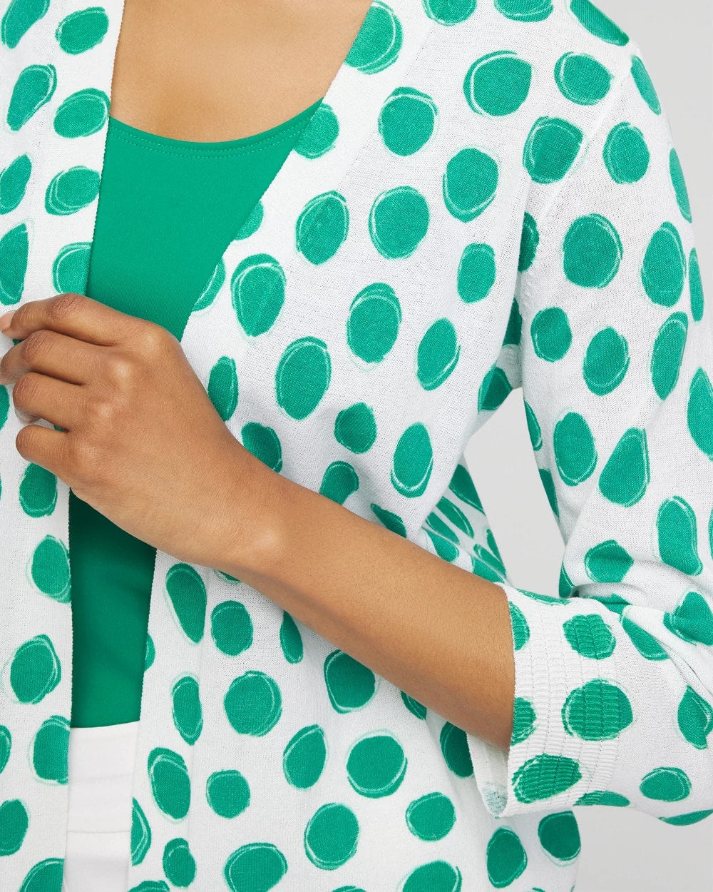 Chico's Clothing Polka-Dot Summer Romance Short Cardigan