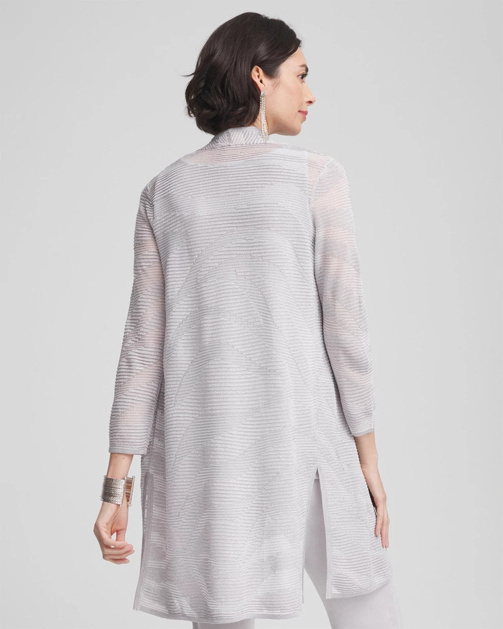 Chico's Clothing Travelers™ Zebra-Motif Metallic Cardigan