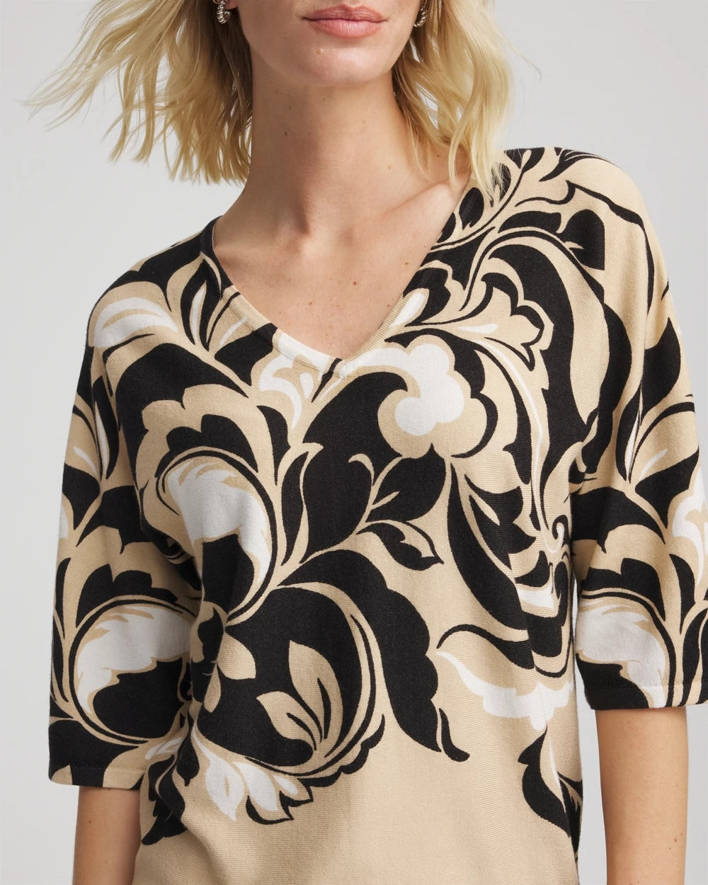 Chico's Clothing Printed Dolman Sweater