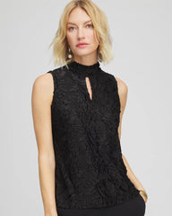 Chico's Clothing Burnout Mockneck Tank