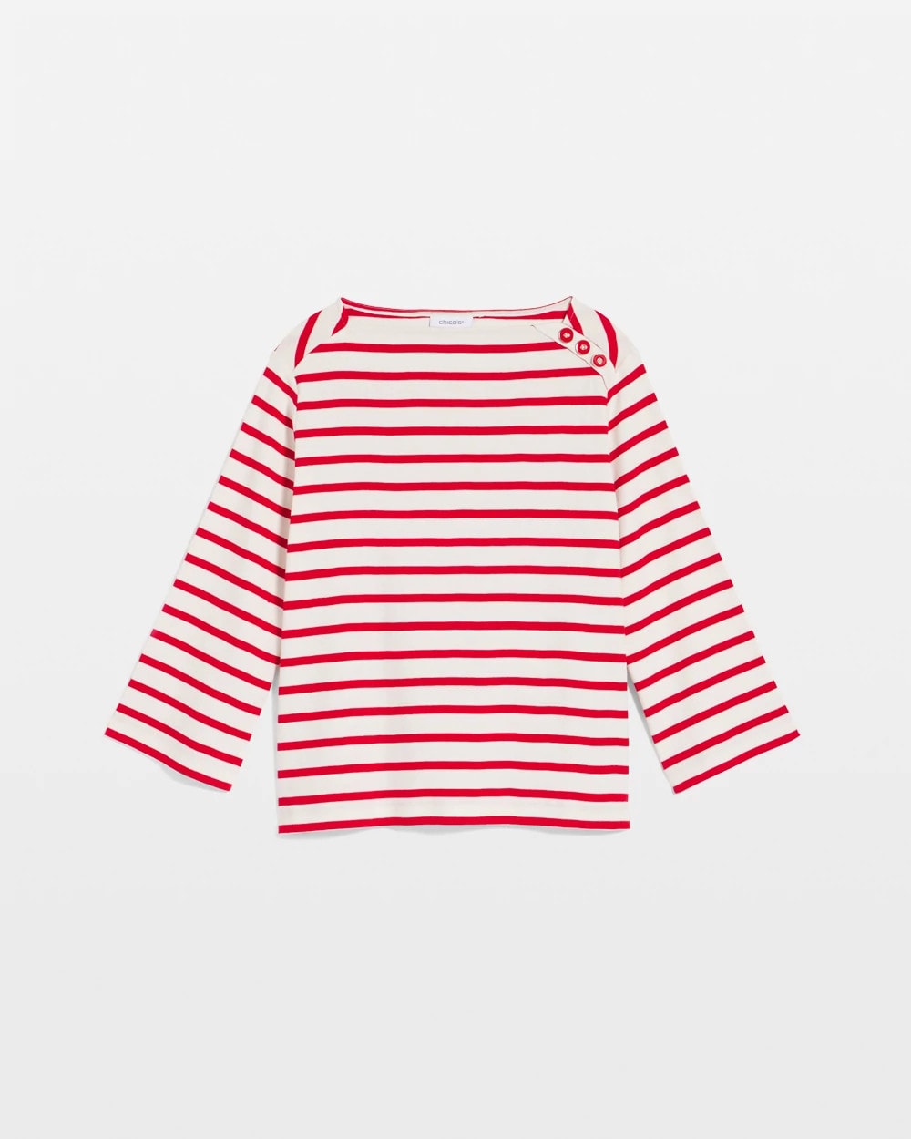 Chico's Clothing Bateau Neck Stripe Top
