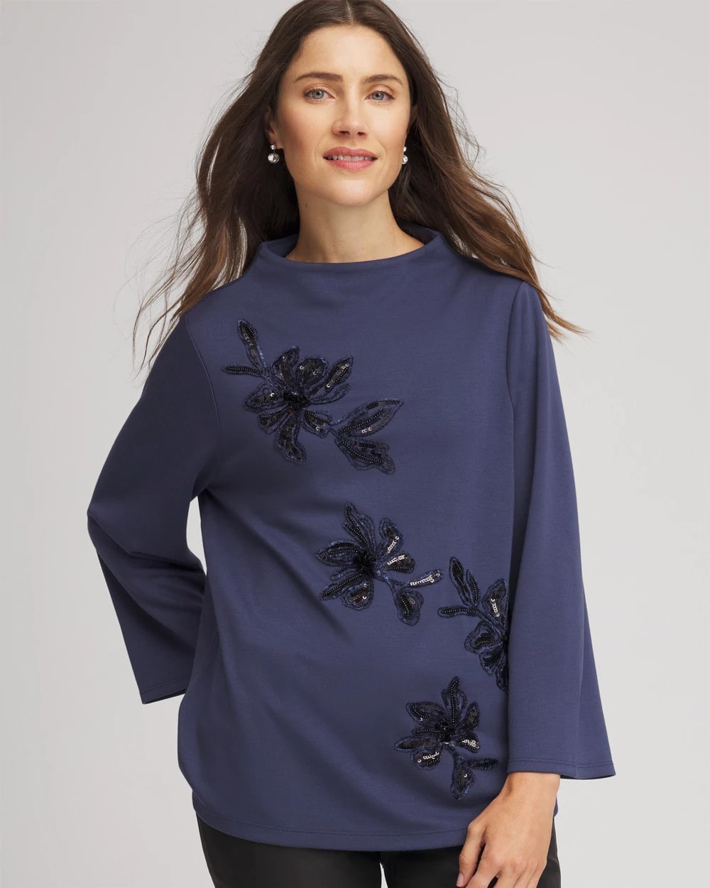 Chico's Clothing Embellished Structured Top