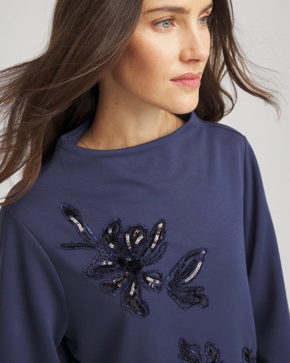 Chico's Clothing Embellished Structured Top