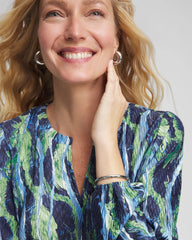 Chico's Clothing Ocean Plume Crinkle Top