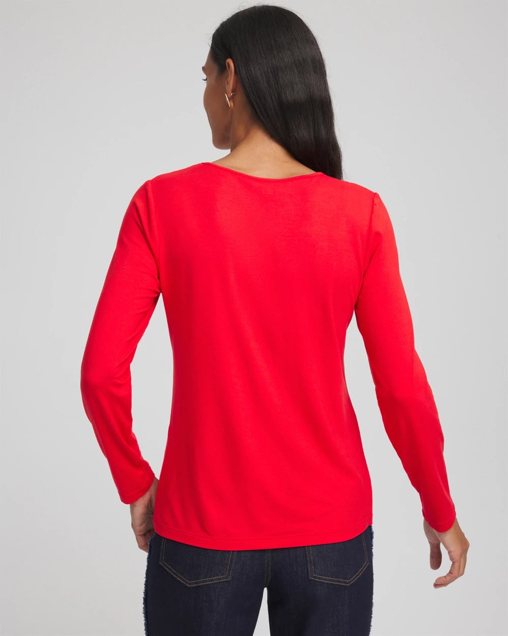 Chico's Clothing Embellished Heart V-Neck Tee