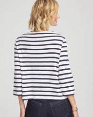 Chico's Clothing Bateau Neck Stripe Top