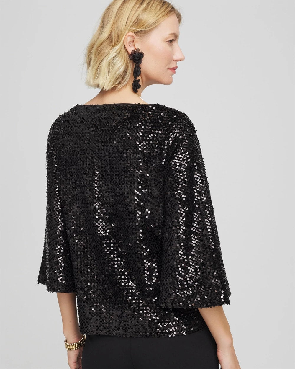 Chico's Clothing Sparkling Sequin Party Tee
