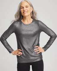 Chico's Clothing Touch of Cool™ Foil Long Sleeve Layering Tee