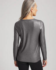 Chico's Clothing Touch of Cool™ Foil Long Sleeve Layering Tee