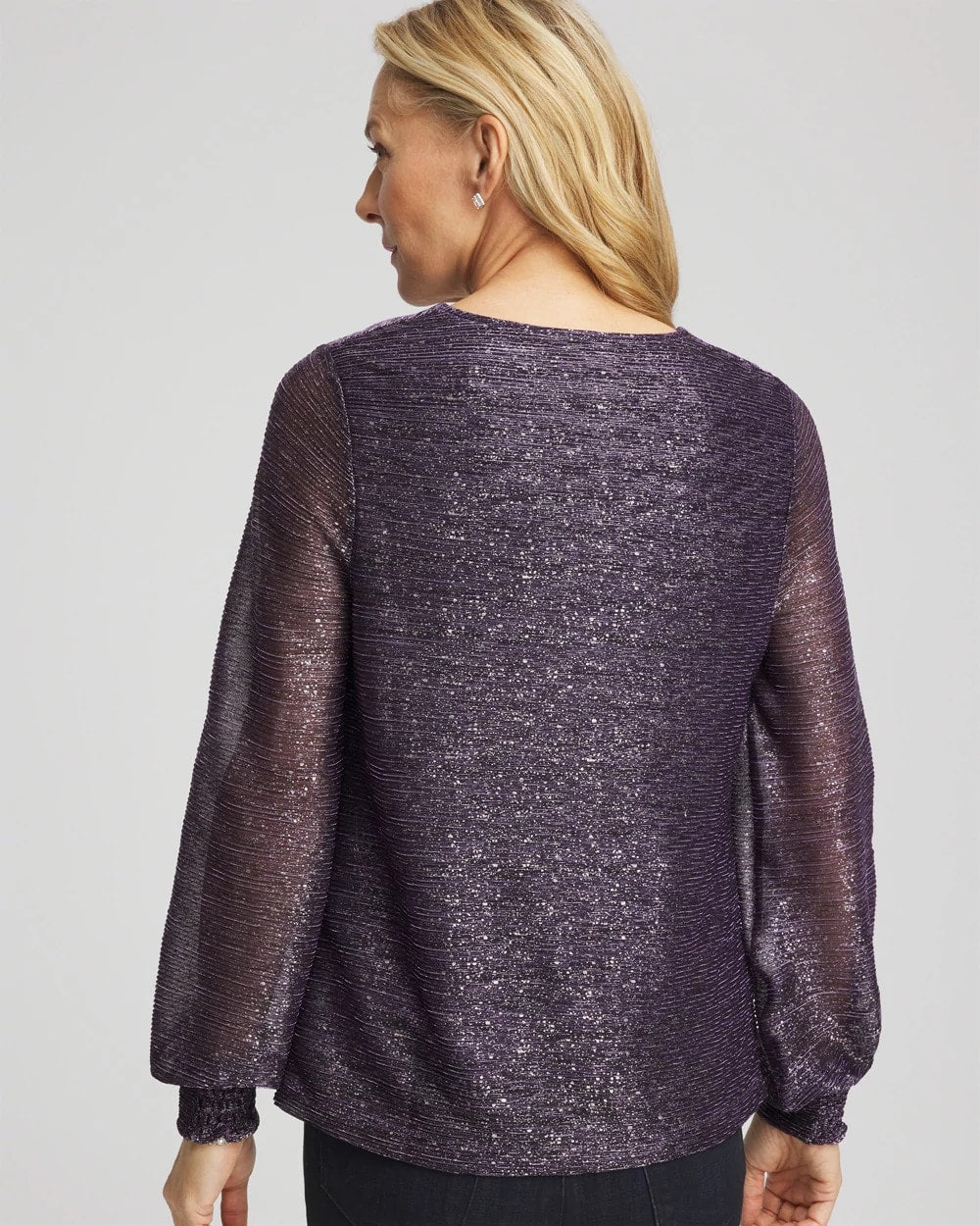 Chico's Clothing Foiled Bodre Top