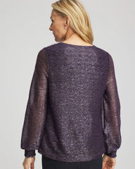 Chico's Clothing Foiled Bodre Top