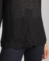 Chico's Clothing Lace Hem Cowlneck Top