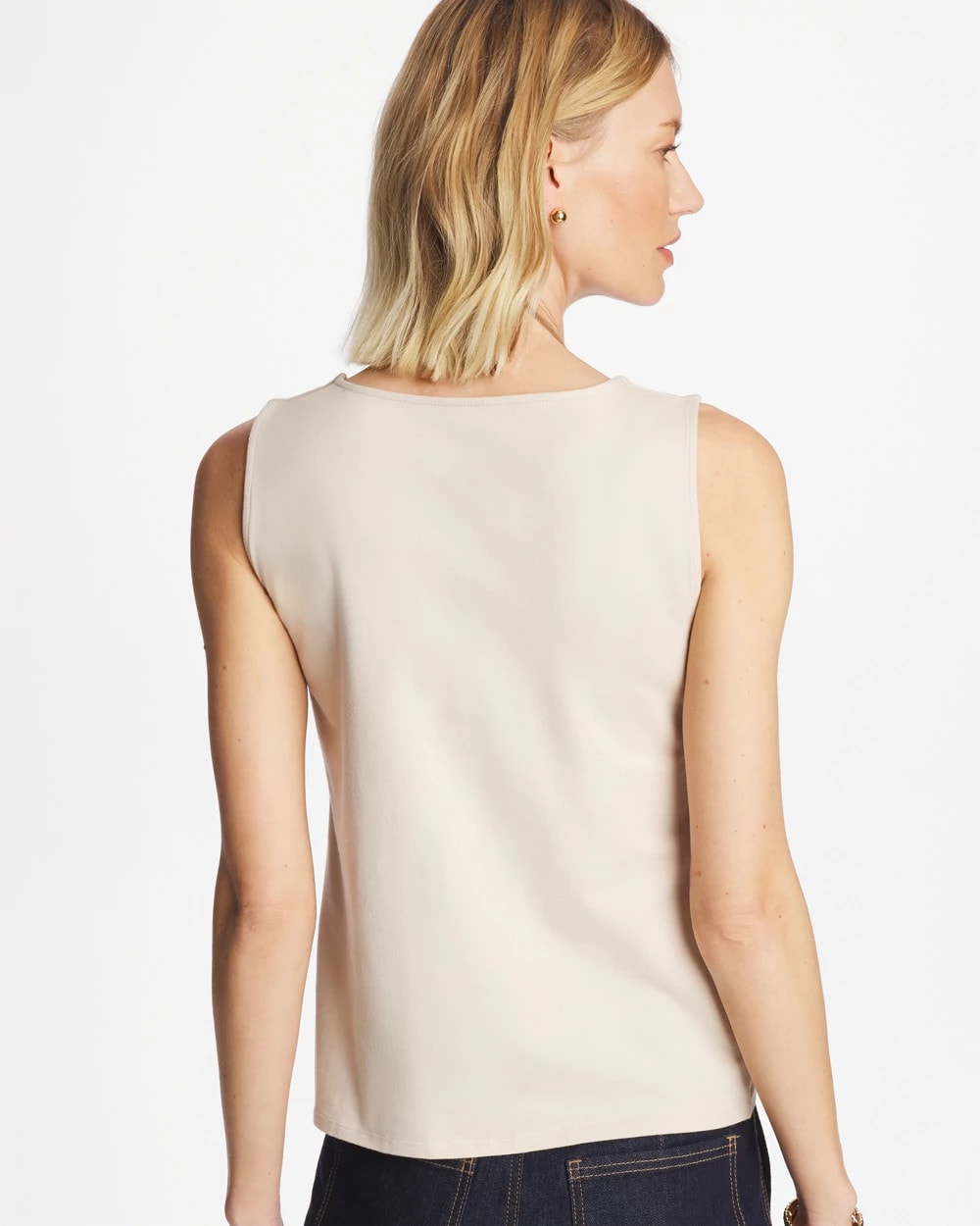 Chico's Clothing Jersey Knit Square-Neck Tank