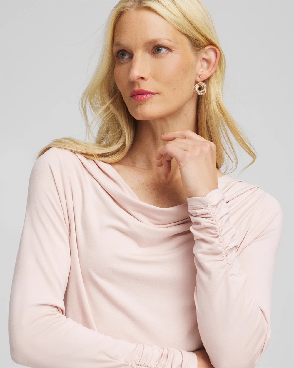 Chico's Clothing Cowlneck Long-Sleeved Tee