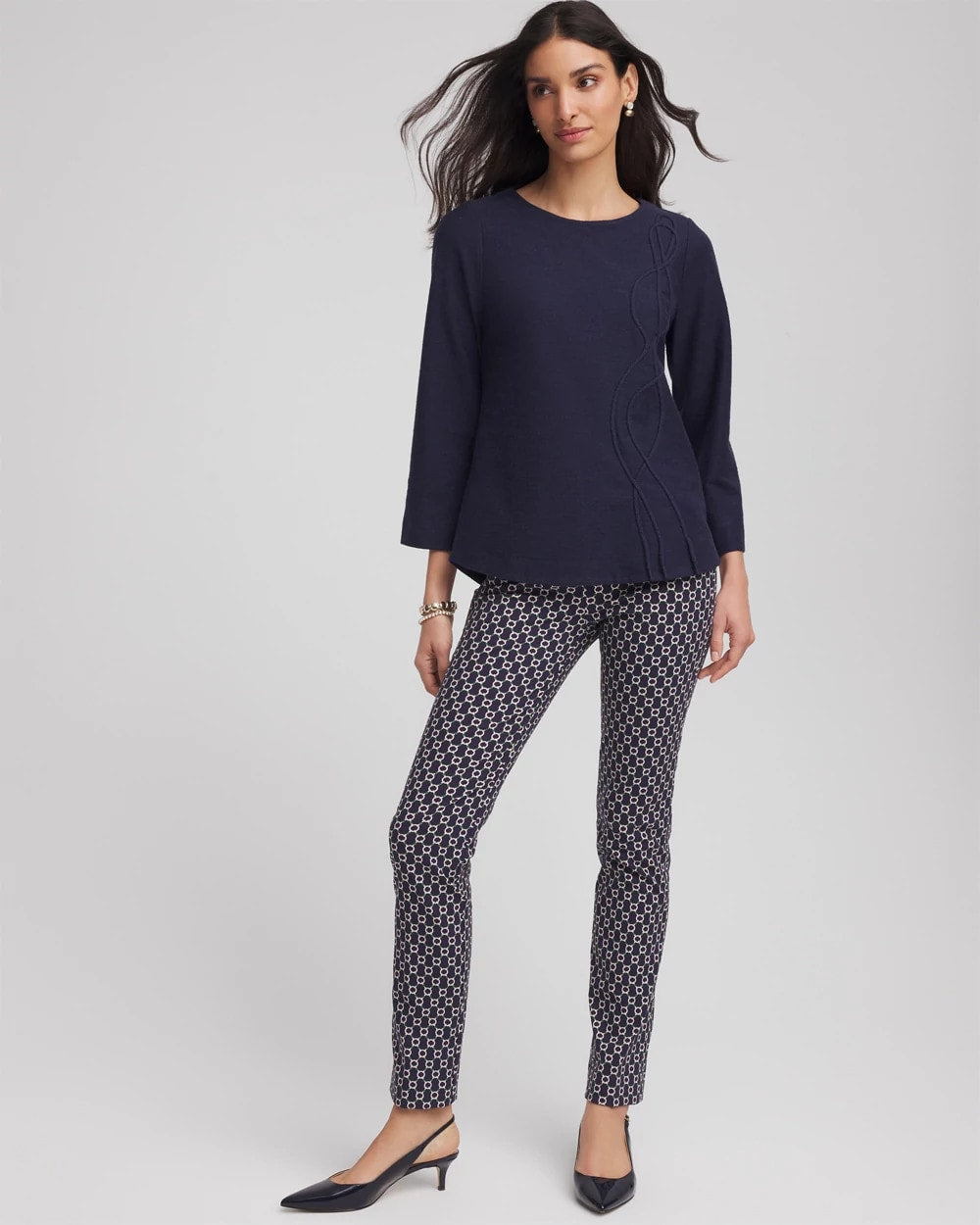 Chico's Clothing Denim Soutache Top
