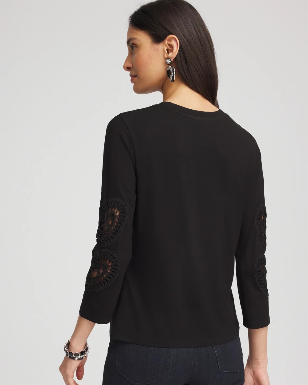 Chico's Clothing Heart Sleeve Detail Tee