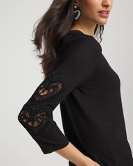Chico's Clothing Heart Sleeve Detail Tee