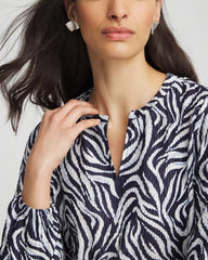 Chico's Clothing Zebra Waves Crinkle Top