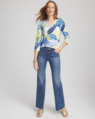 Chico's Clothing Slub 3/4 Sleeve Tee