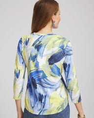 Chico's Clothing Slub 3/4 Sleeve Tee