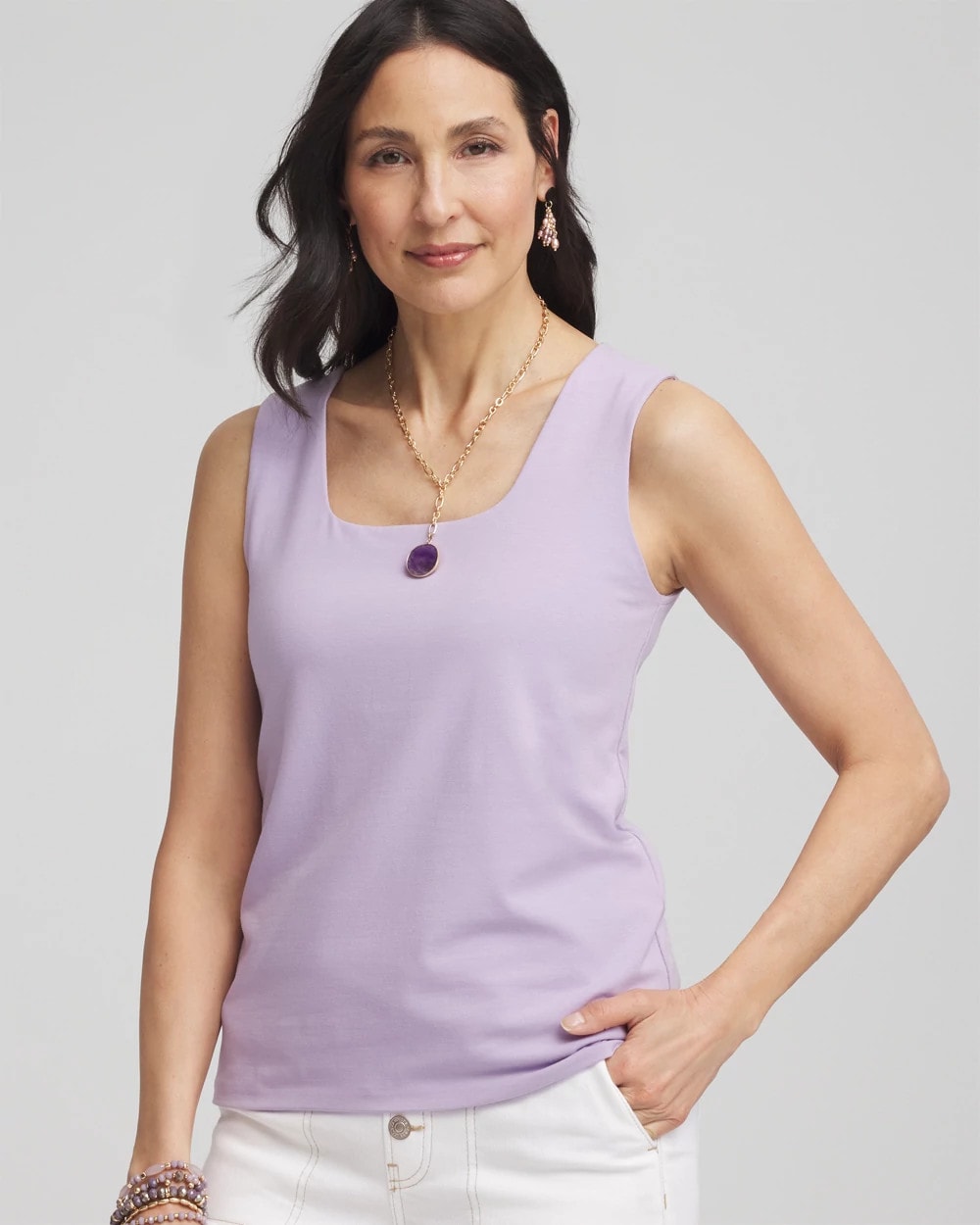 Chico's Clothing Contour Cotton™ Square Neck Tank