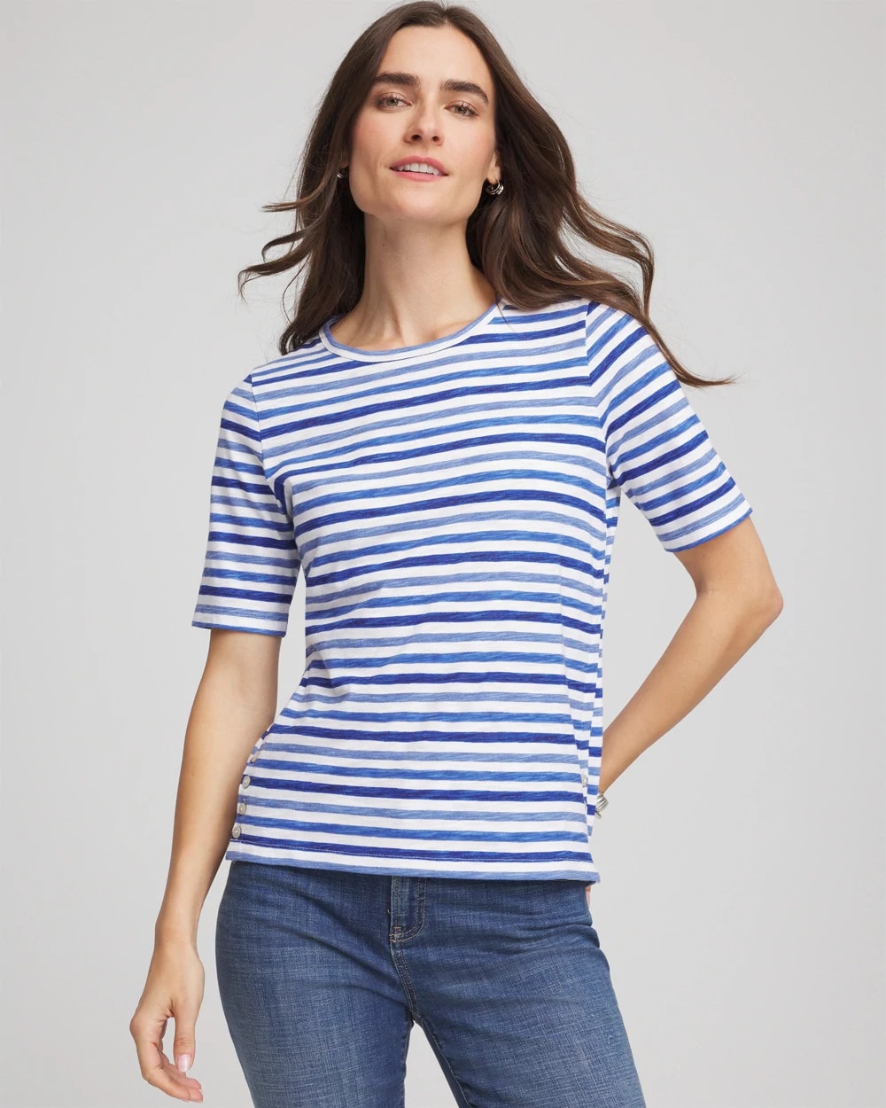 Chico's Clothing Slub Short Sleeve Tee