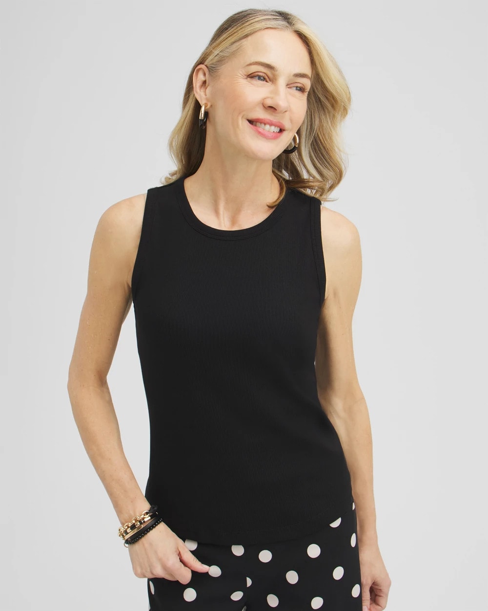 Chico's Clothing Ribbed High Neck Tank