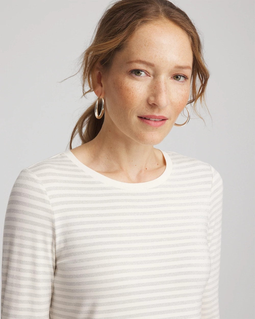 Chico's Clothing Metallic Layering Tee