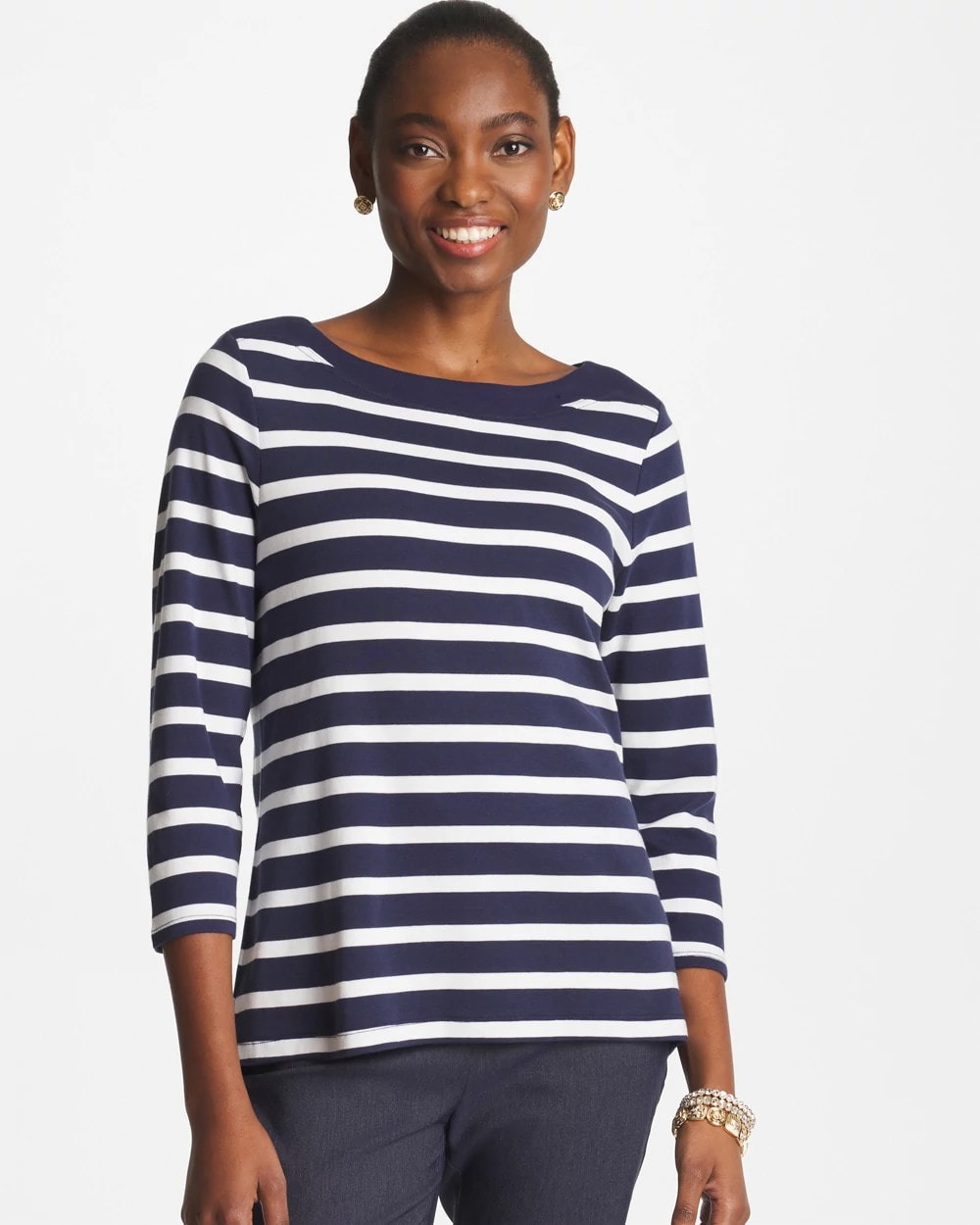 Chico's Clothing Pima 3/4 Sleeve Tee