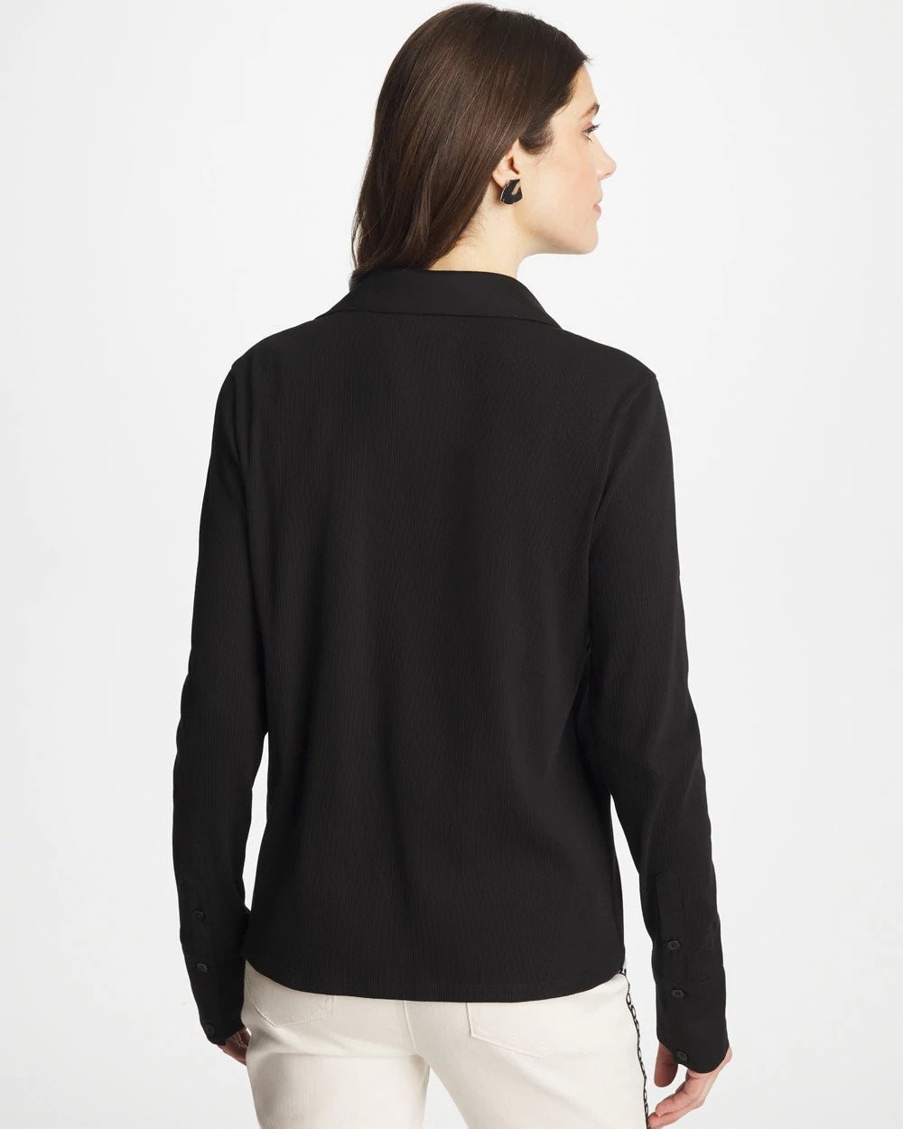 Chico's Clothing Collared Rib Mix Henley
