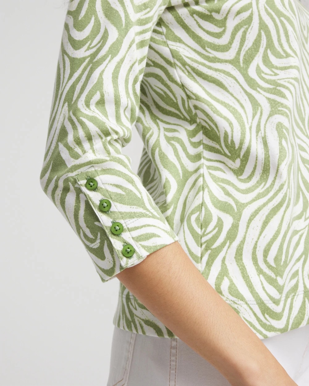 Chico's Clothing Pima Button Sleeve Tee