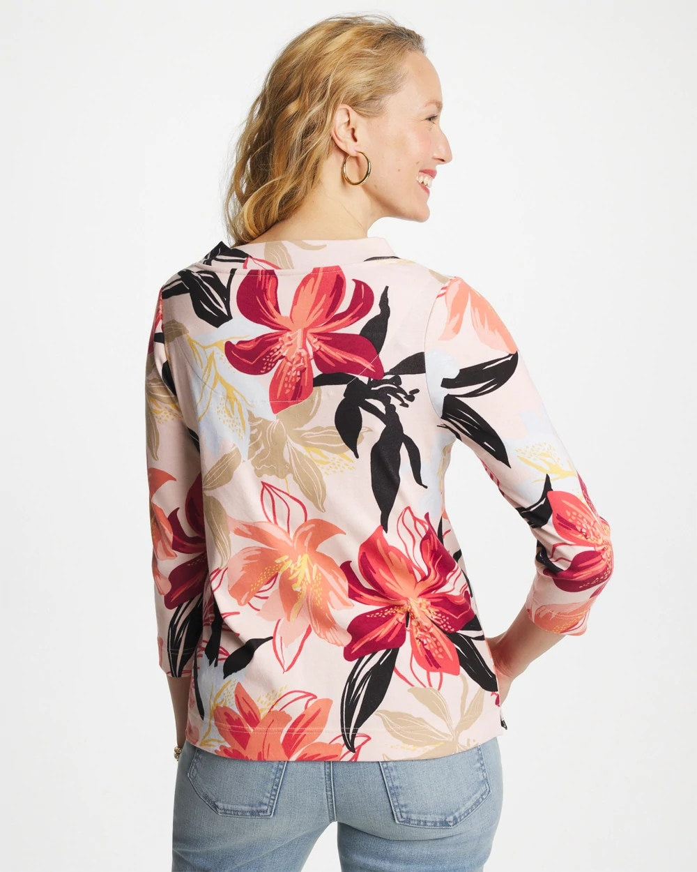 Chico's Clothing Pima Cotton 3/4 Sleeve Tee