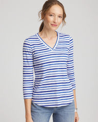 Chico's Clothing Slub 3/4 Sleeve Tee