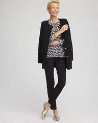 Chico's Clothing Pima Crewneck Button Tee