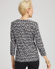 Chico's Clothing Pima Crewneck Button Tee