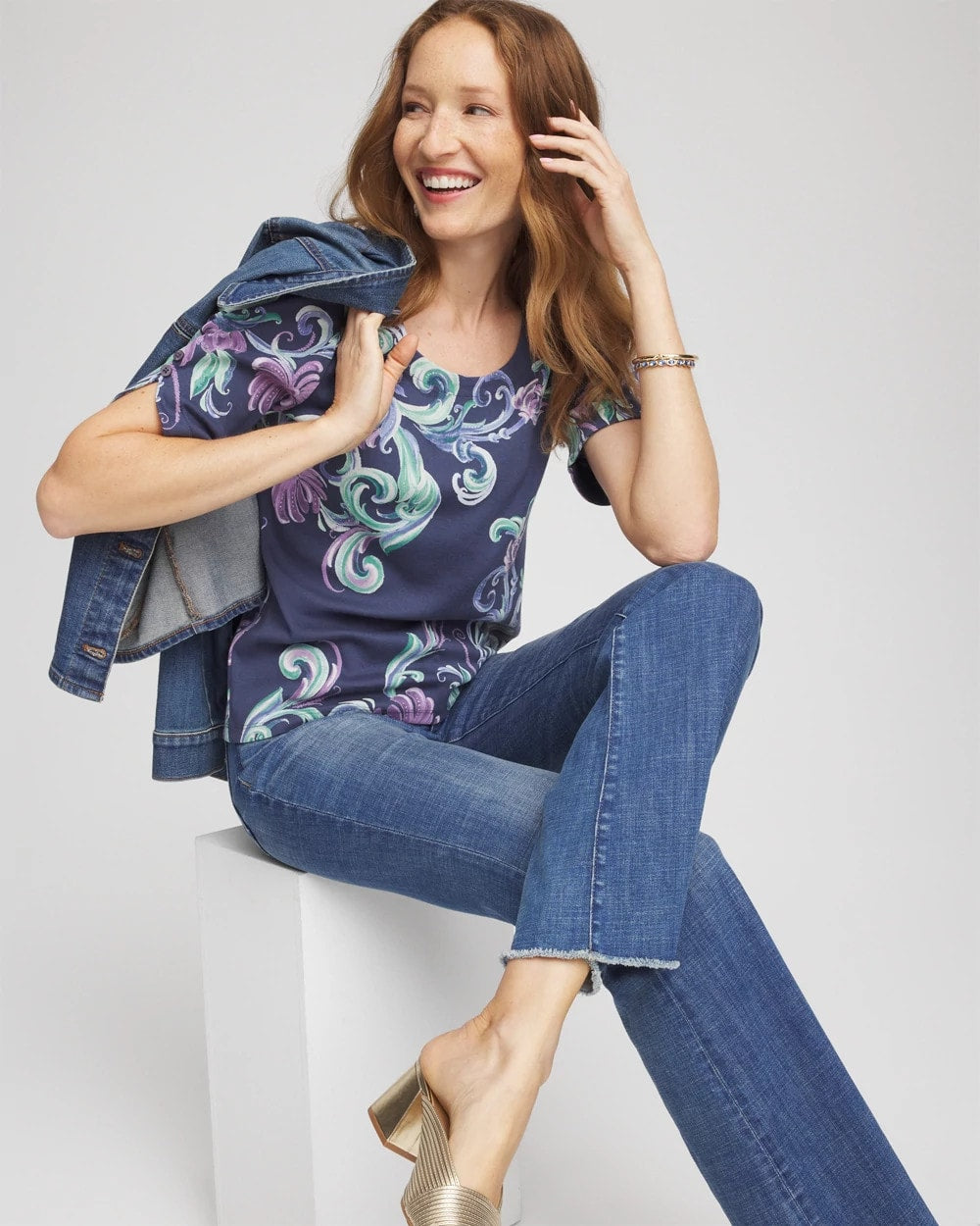 Chico's Clothing Tulip Sleeve Pima Tee