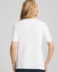 Chico's Clothing Slub Paneled Elbow Tee