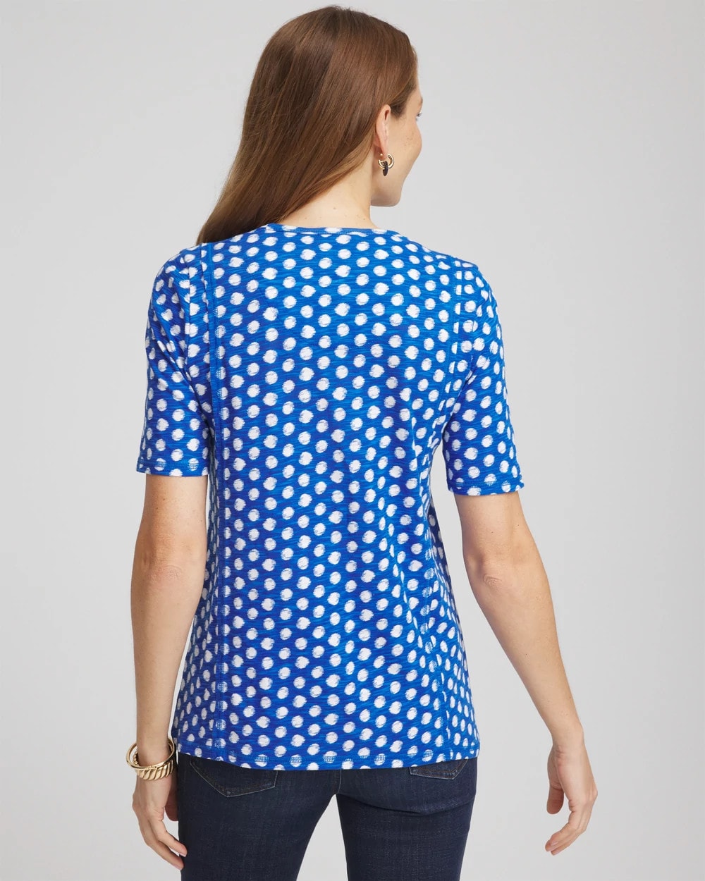 Chico's Clothing Printed Slub Short Sleeve Tee