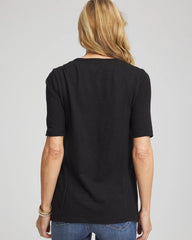 Chico's Clothing Slub Paneled Elbow Tee