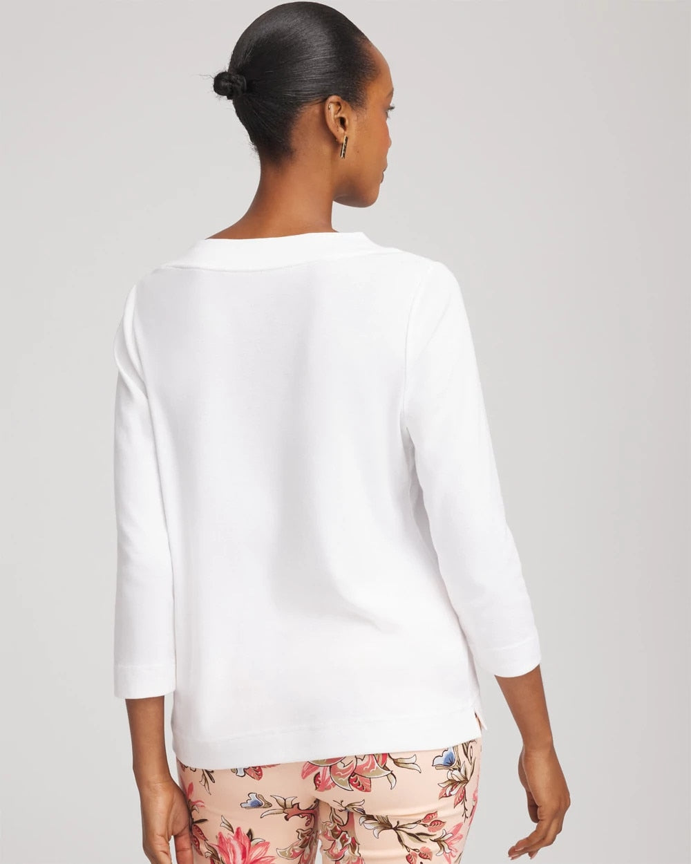 Chico's Clothing Short Pima 3/4 Sleeve Tee