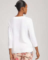 Chico's Clothing Short Pima 3/4 Sleeve Tee