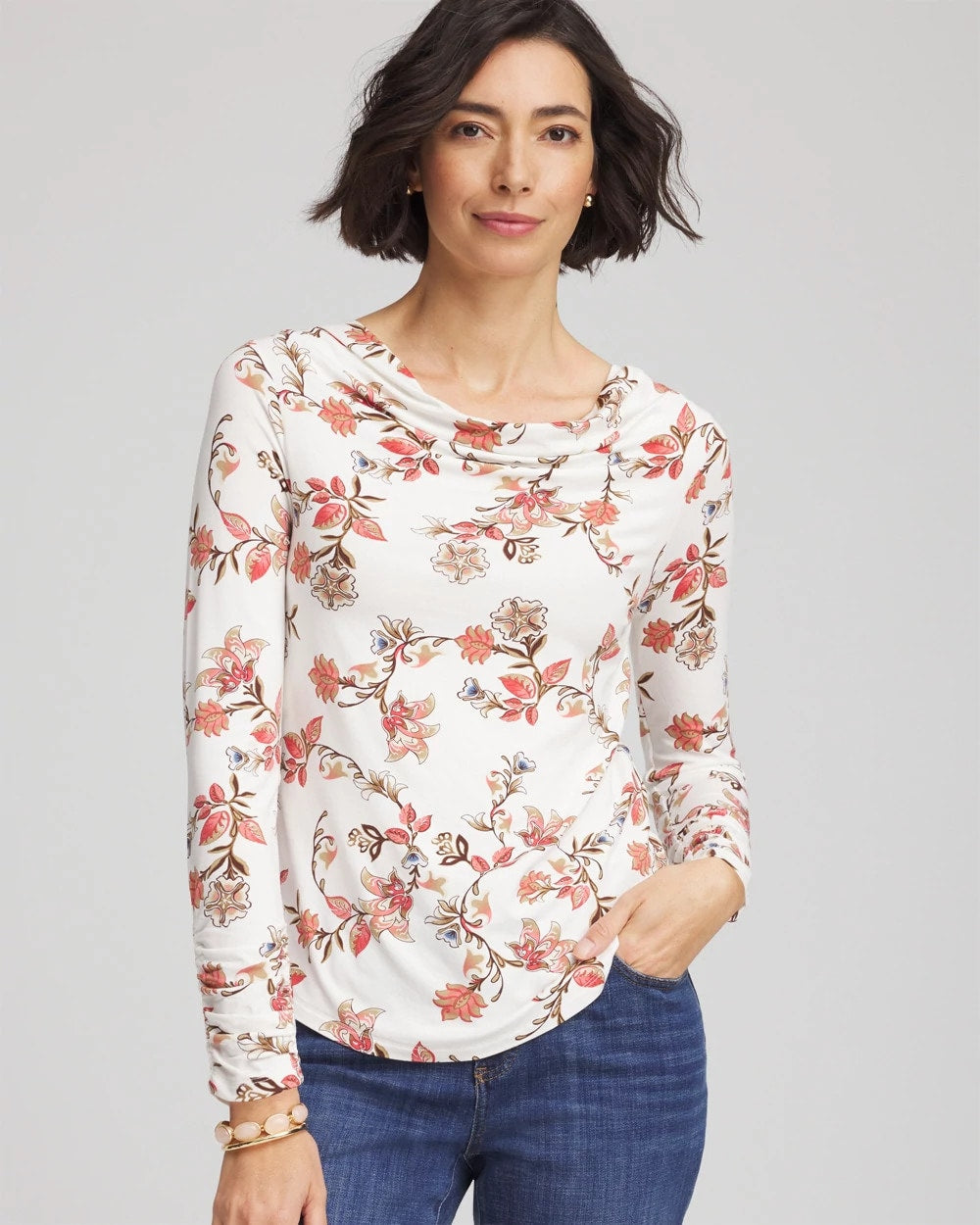 Chico's Clothing Touch of Cool™ Long-Sleeved Cowlneck Tee