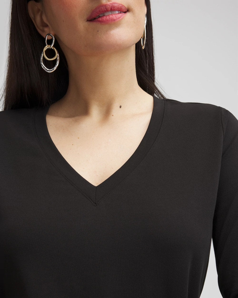 Chico's Clothing 3/4 Sleeve Perfect Tee