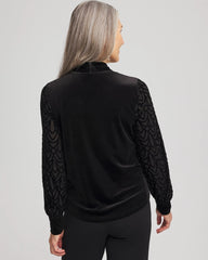 Chico's Clothing Art Deco Velvet Burnout Top