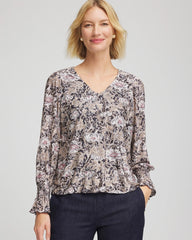 Chico's Clothing Bloom Crinkle Bodre Top