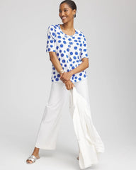 Chico's Clothing Polka-Dot Slub Short Sleeve Tee
