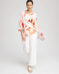 Chico's Clothing Tropical Floral 3/4 Sleeve Tee