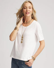 Chico's Clothing Slub Scoop Neck Tee