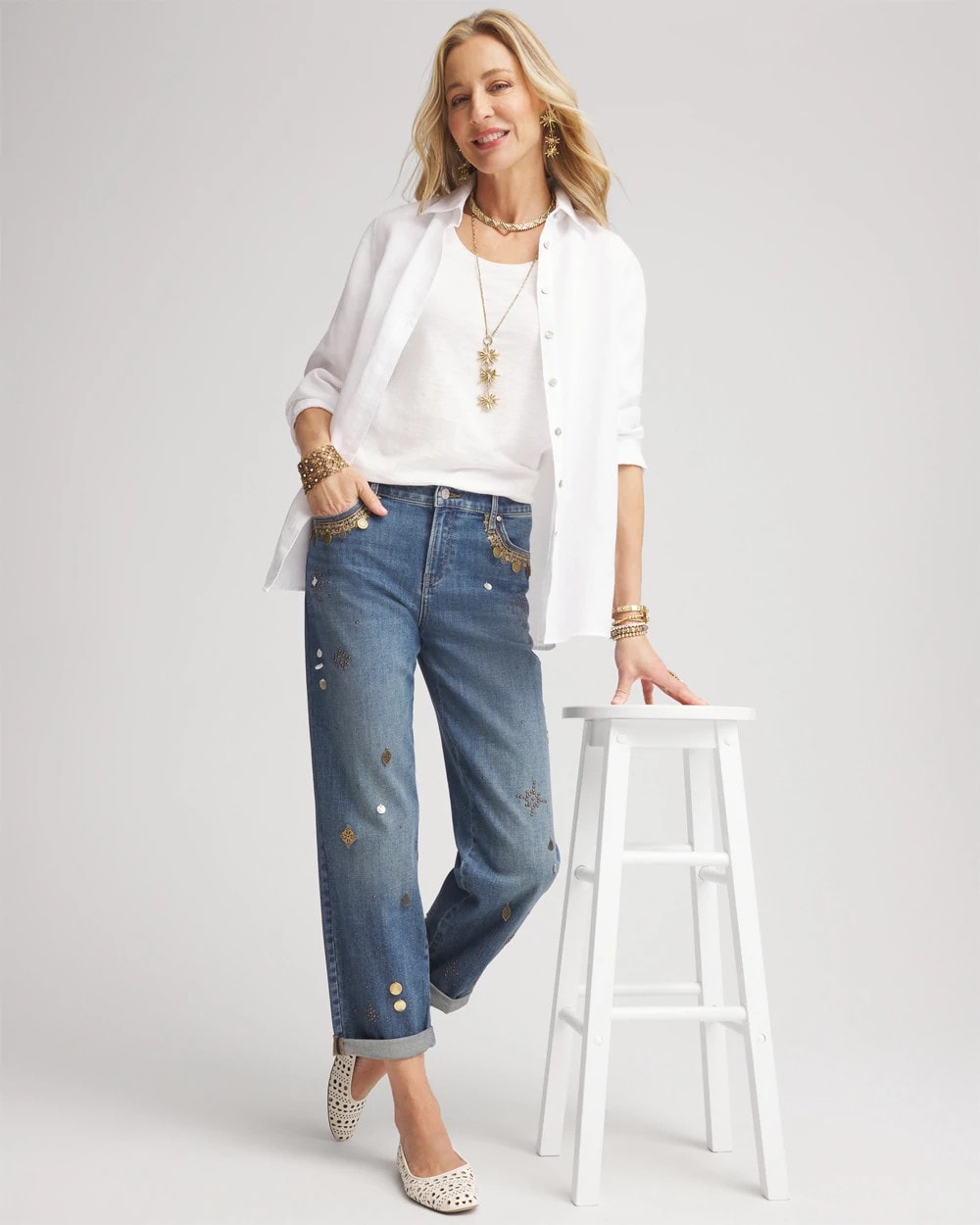 Chico's Clothing Slub Scoop Neck Tee