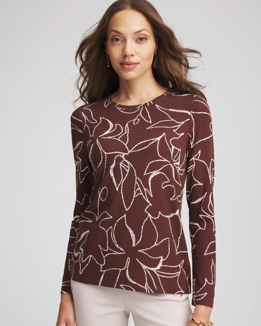 Chico's Clothing Floral Touch of Cool™ Layering Tee